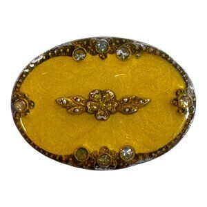 Pierre Bex French Art Deco Revival Rhinestone Vintage Brooch Pin Enamel Flowers